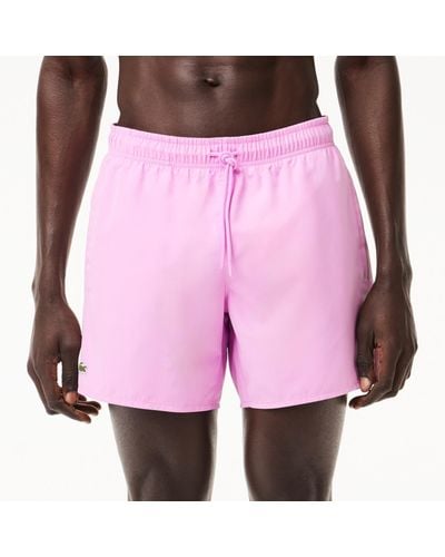 Lacoste Logo-print Shell Swimming Trunks - Pink