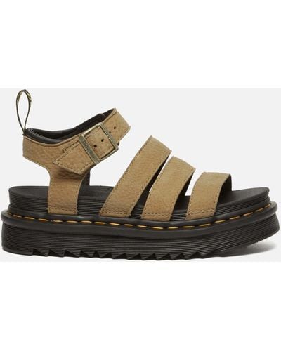 Dr. Martens Blaire Suede Strappy Sandals - Brown
