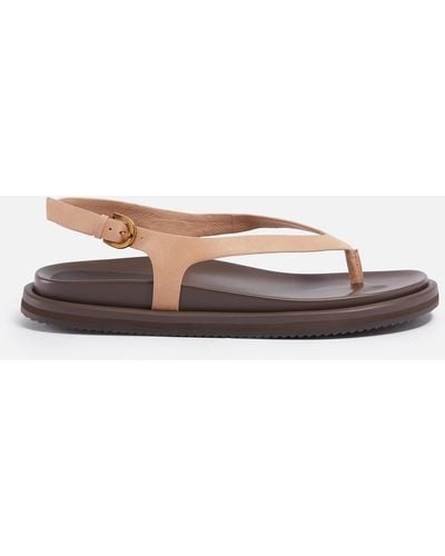 Alias Mae Daisy Toe Post Leather Sandals - Brown