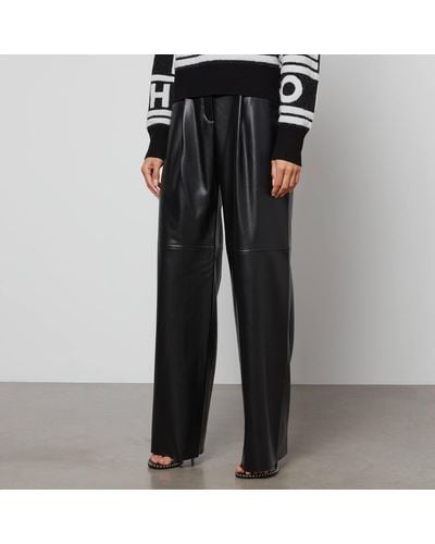 HUGO Herede Faux Leather Trousers - Black