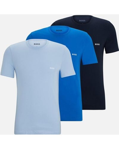 BOSS 3-pack Cotton-jersey T-shirts - Blue