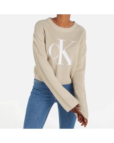 Calvin Klein Oversized Cotton Sweater - Blue