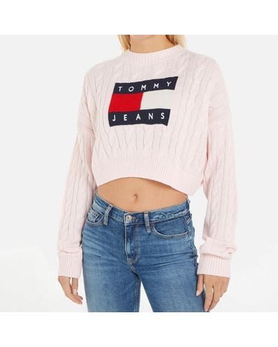 Tommy Hilfiger Flag Cable-knit Sweater - Blue
