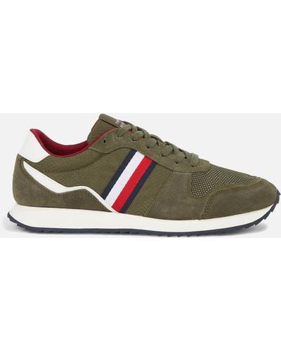 Tommy Hilfiger Evo Mix Suede And Ripstop Trainers - Green
