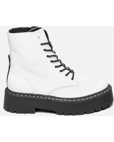 Steve Madden Skylar Leather Boots - Weiß