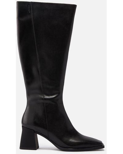 Vagabond Shoemakers Hedda Leather Heeled Knee Boots - Black