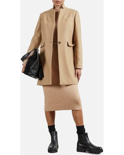 Ted Baker Bianza Straight Tailored Coat - Natural