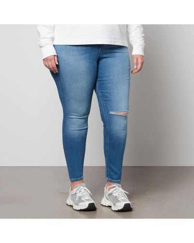 Calvin Klein Plus High-rise Stretch-denim Skinny Jeans - Blue