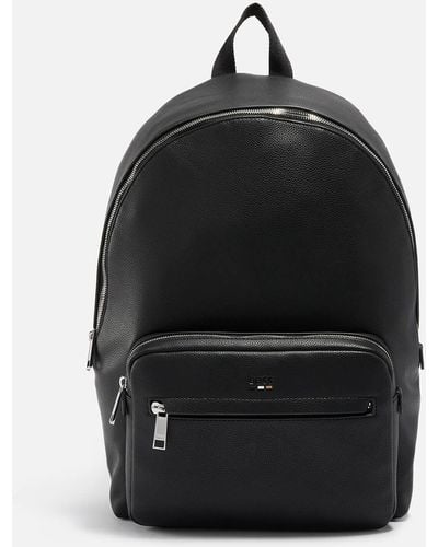 BOSS Ray Faux Leather Backpack - Schwarz