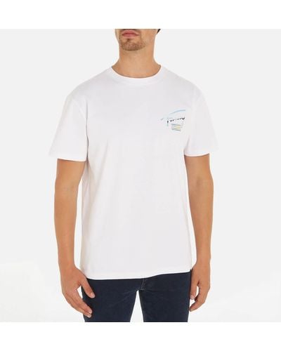 Tommy Hilfiger Metallic Aop Cotton-jersey T-shirt - White
