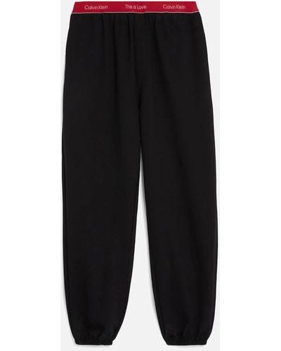 Calvin Klein Pride Contrast Waistband Cotton-blend Lounge Sweatpants - Black