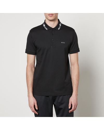 BOSS Paule Cotton-jersey Polo Shirt - Black