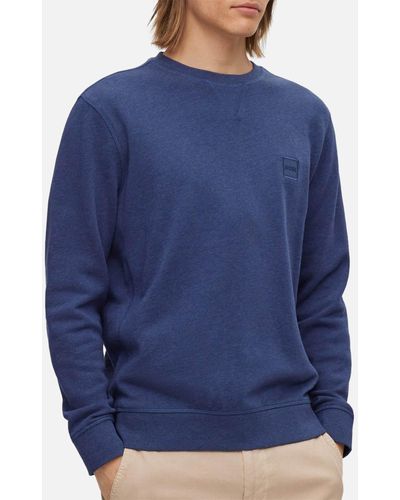 BOSS Westart Cotton-Jersey Sweatshirt - Blau