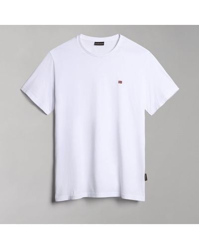 Napapijri Salis Logo-embroidered Cotton-jersey T-shirt - White