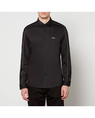 BOSS Green Brycen Cotton-blend Shirt - Black