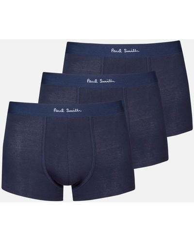 Paul Smith Loungewear Three-Pack Stretch-Cotton Boxer Shorts - Blue