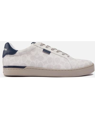 COACH Lowline Signature Cupsole Coated-Canvas Trainers - White