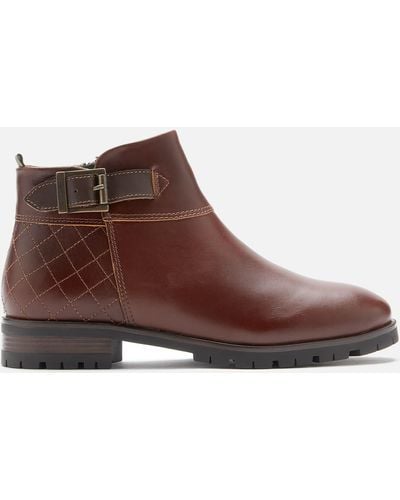 Barbour Bryony Leather Ankle Boots - Brown