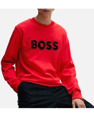 BOSS Soleri Lunar New Year Cotton-jersey Sweatshirt - Red