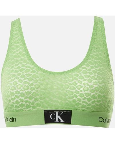 Calvin Klein 000qf7233e Ck96 Unlined Bralette Nylon - Green