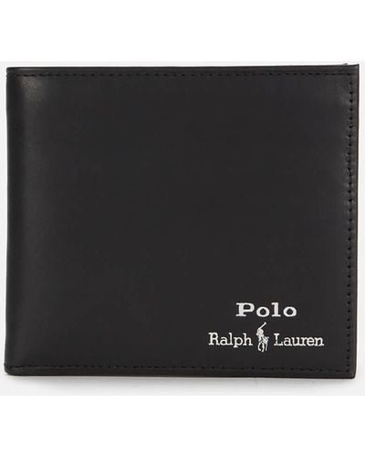 Polo Ralph Lauren Smooth Leather Gold Foil Wallet - Black