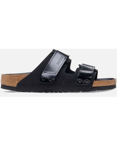 Birkenstock Uji Slim-Fit Nubuck and Leather Double-Strap Sandals - Blau