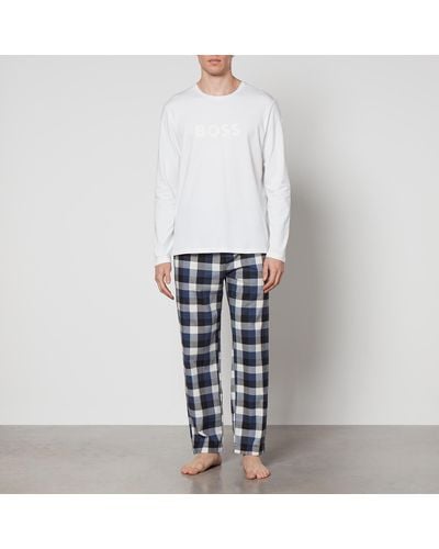 BOSS by HUGO BOSS Cotton-blend Jersey Pajama Set - White