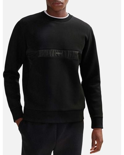 BOSS Salbon Cotton-blend Sweatshirt - Black