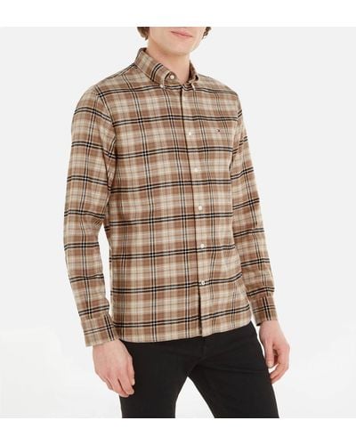 Tommy Hilfiger Tommy Tartan-printed Brushed Cotton Shirt - Brown
