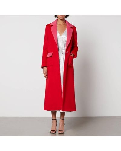 Never Fully Dressed Colour-block Fleece Coat - Red