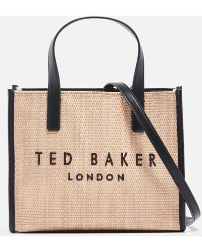 Ted Baker Paolina Raffia Small Icon Bag - Natural