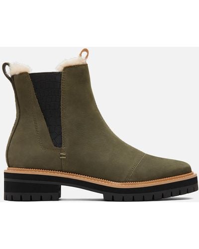 TOMS Dakota Water Resistant Leather Chelsea Boots - Green