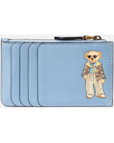 Polo Ralph Lauren Bear Leather Card Holder - Blue