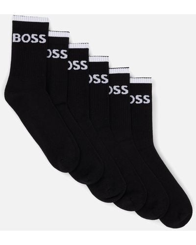 BOSS 6-pack Cotton-blend Sport Socks - Black