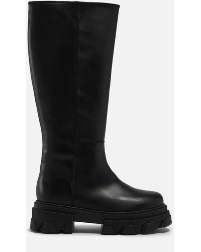 Alohas Katiuska Leather Knee-high Boots - Black