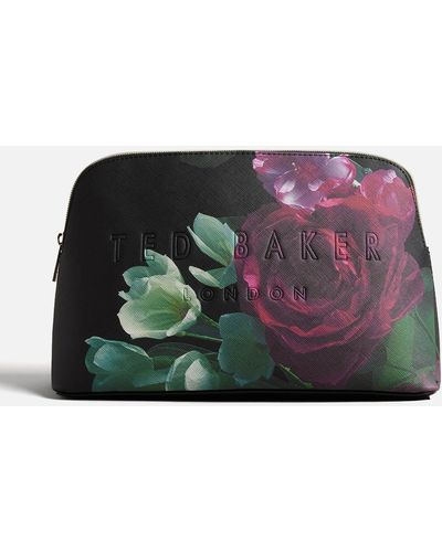 Ted Baker Papiee Floral-printed Faux Leather Wash Bag - Green