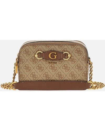 Guess Izzy Faux Leather Camera Bag - Brown
