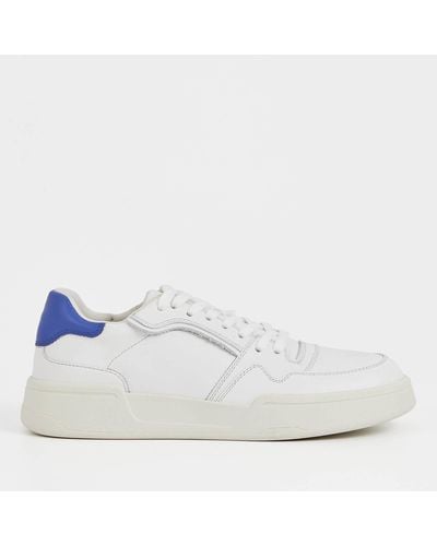 Vagabond Shoemakers Cedric Contrast Leather Basket Trainers - White