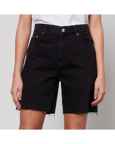 Calvin Klein Bermuda Denim Mom Shorts - Black