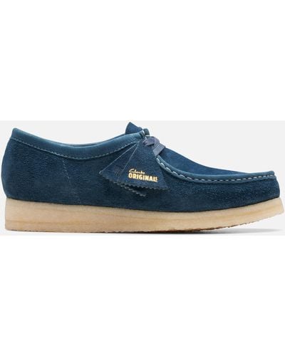 Clarks Wallabee Brushed Suede Shoes - Blue