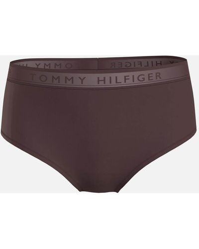 Tommy Hilfiger Stretch-Nylon High Waist Bikini Briefs - Braun