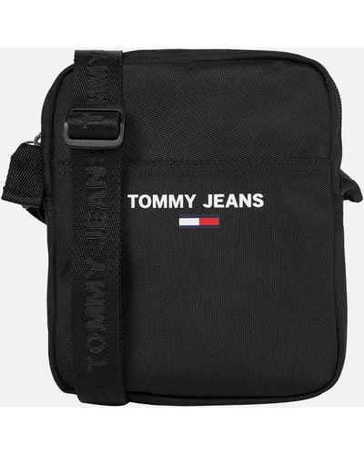 Tommy Hilfiger Essential Reporter Canvas Messenger Bag - Black