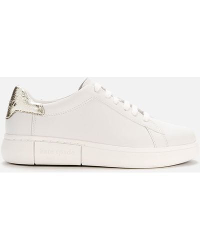 Kate Spade Lift Leather Cupsole Trainers - White