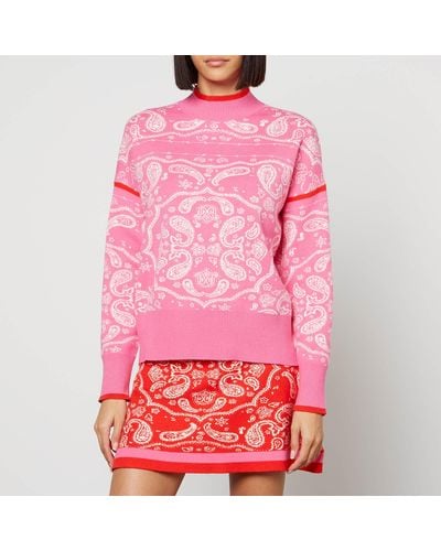 Never Fully Dressed Bandanna Dana Jacquard-knit Jumper - Pink