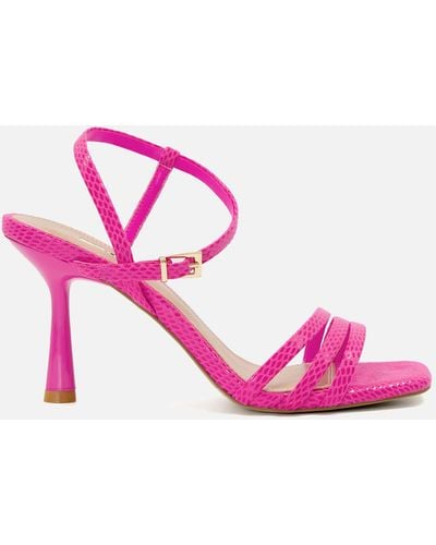 Dune Magnum Square-toed Heeled Sandals - Pink
