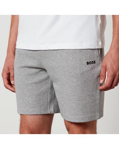 BOSS by HUGO BOSS Waffle Cotton-Jersey Shorts - Grau