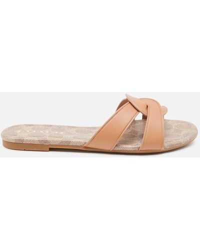 COACH Essie Leather Sandals - Natural