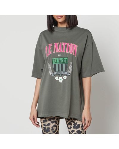 P.E Nation Division One Cotton-jersey T-shirt - Grey