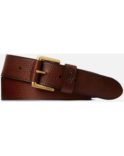 Polo Ralph Lauren Polo Pebbled Leather Belt - Brown