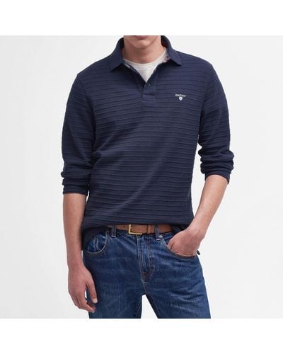 Barbour Cramlington Cotton-blend Knit Polo Shirt - Blue